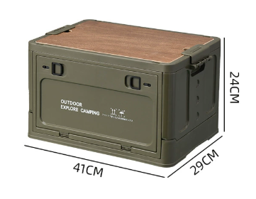 Organizzatore da campeggio da 30 litri con coperchio in legno