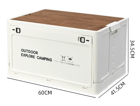 Organizzatore da campeggio 80L con coperchio in legno